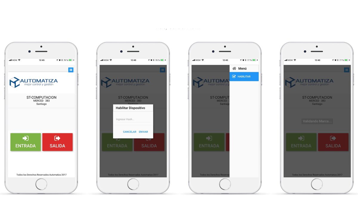 Automatiza · Reloj Control Móvil — proyecto desarrollado por Blubinest