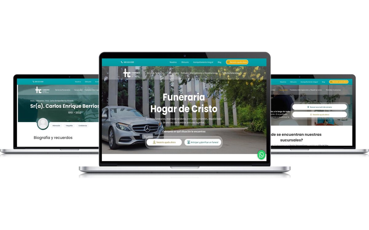 Funeraria Hogar de Cristo · Sitio y Obituario — proyecto desarrollado por Blubinest