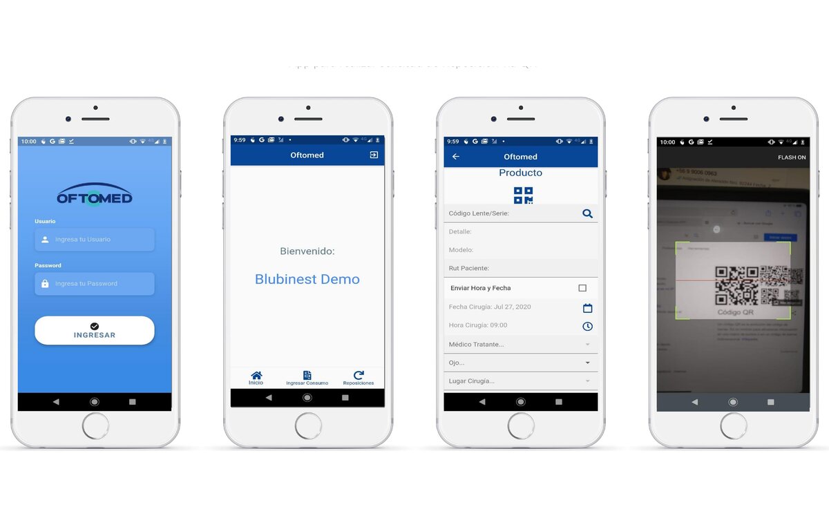 Oftomed · App Solicitud de Reposición — proyecto desarrollado por Blubinest